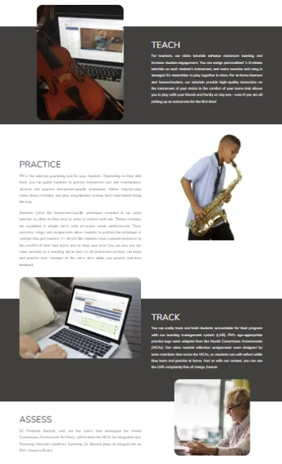 Practicing musician online music platform for music education and online lessons