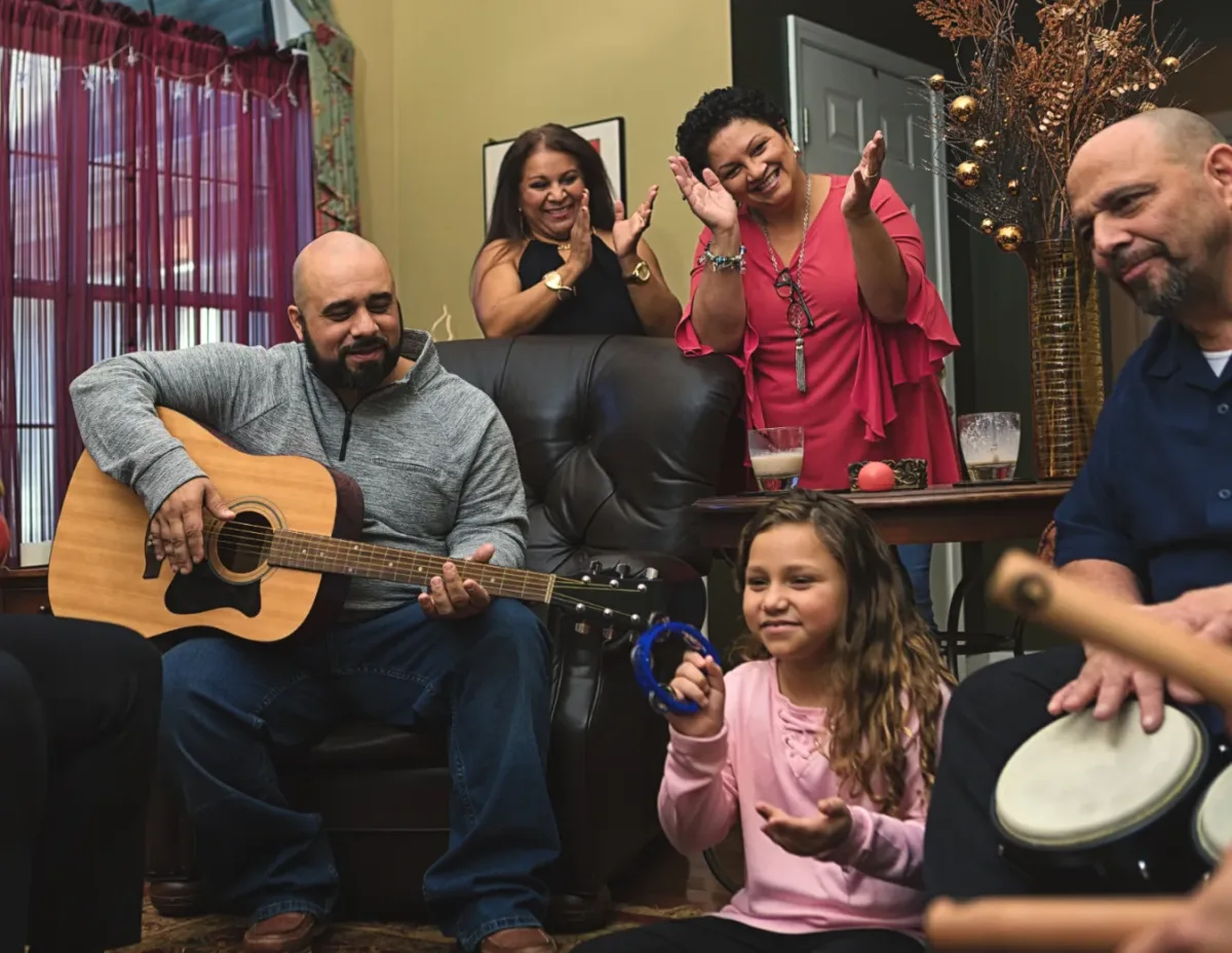 Incorporating Music in Homeschooling, family playing mu;sic together