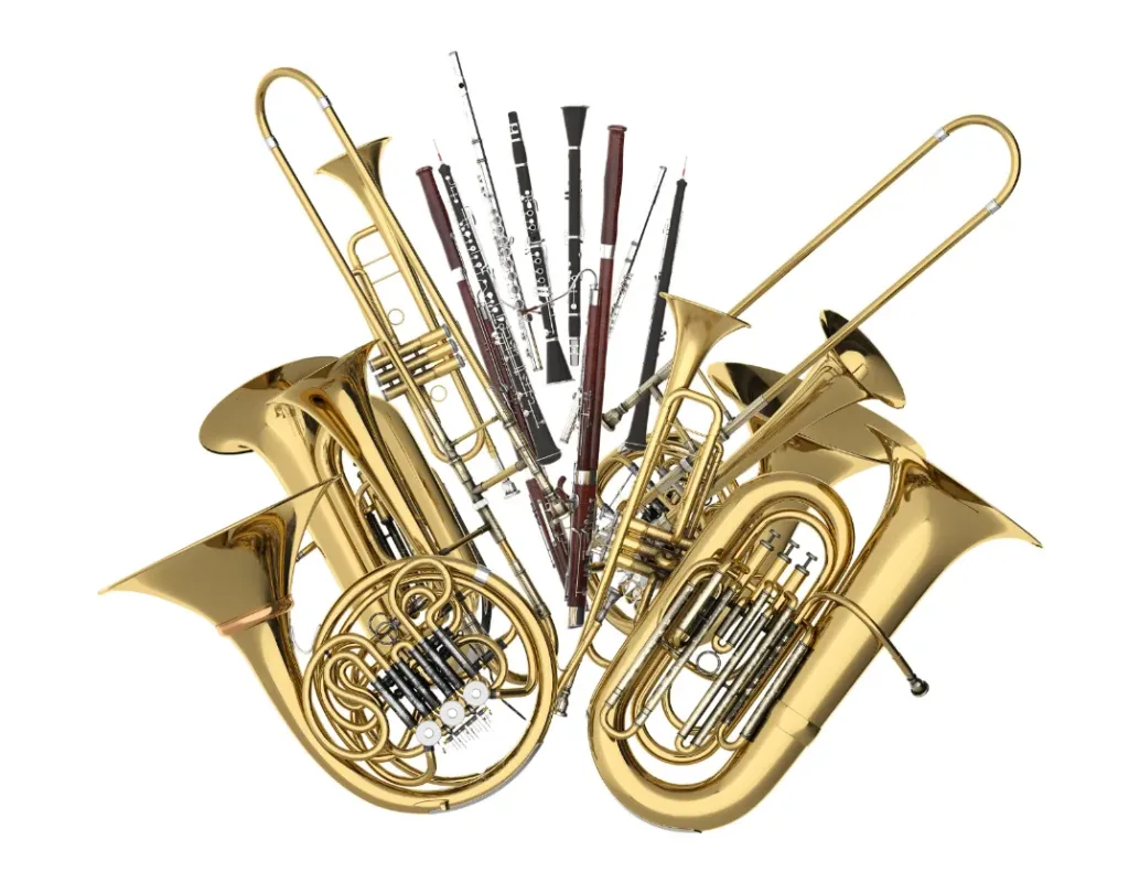 different musical instruments, representing the variety of options available through online music tutoring.