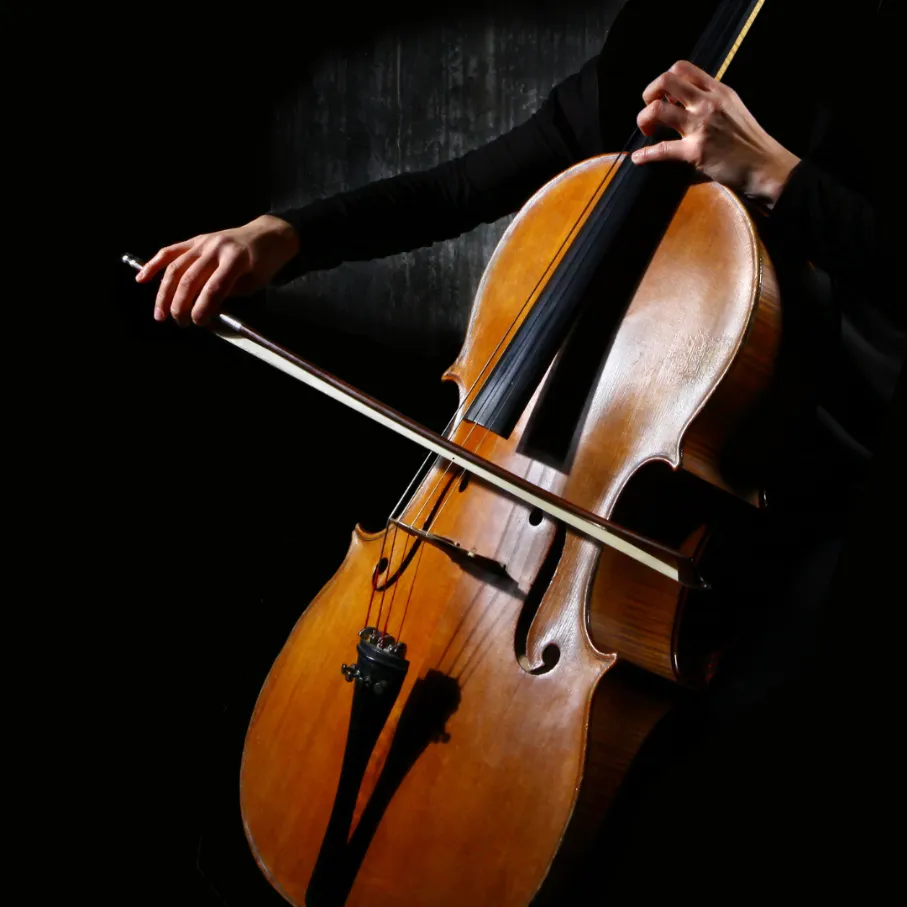 Cello with new strings playing