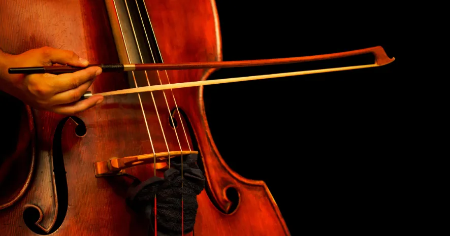 striking a double bass