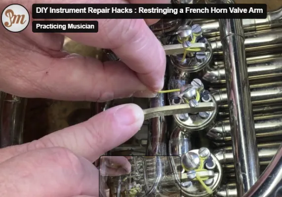 French Horn Valve Restringing