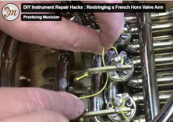 French Horn Valve Restringing