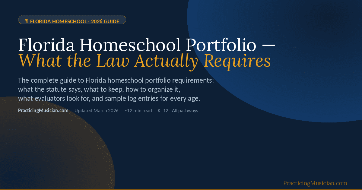 Florida homeschool portfolio what the law actually requires