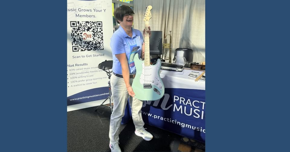 Guitar giveaway winner Mary from South Carolina at NAYDO 2026