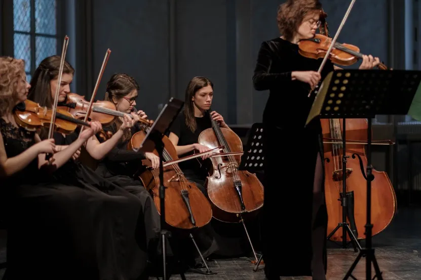 string quartet cello, upright bass, violin and viola